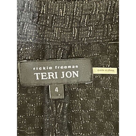 Rickie Freeman Teri Jon Black Dressy Sparkly Lace Blazer Jacket Size 4 - Picture 6 of 7
